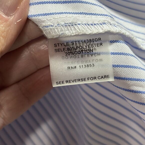 Sugar Lips Long Puff Sleeve Embroidered White with Stripe Button Down Shirt M - Picture 15 of 16